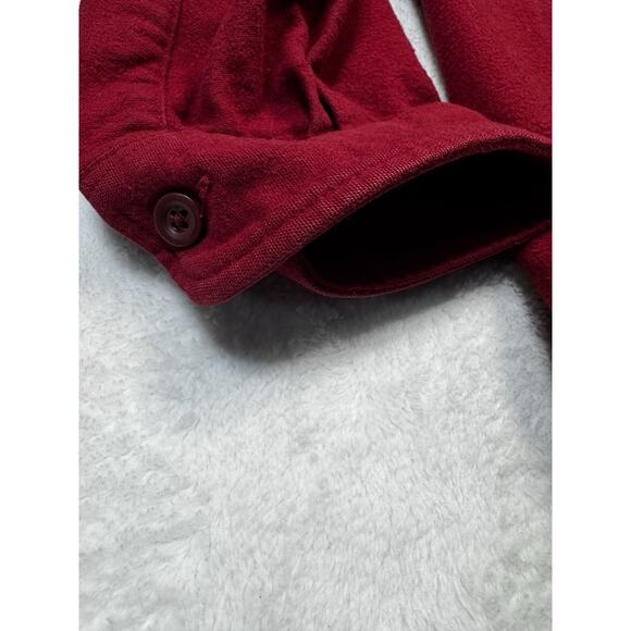 LL Bean Chamois Cloth Shirt Cranberry Red L Reg Traditional Fit 100% Cotton - Picture 3 of 6